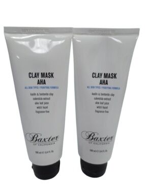 BAXTER CLAY MASK AHA ALL SKIN TYPES 3.4 OZ 2PC LOT